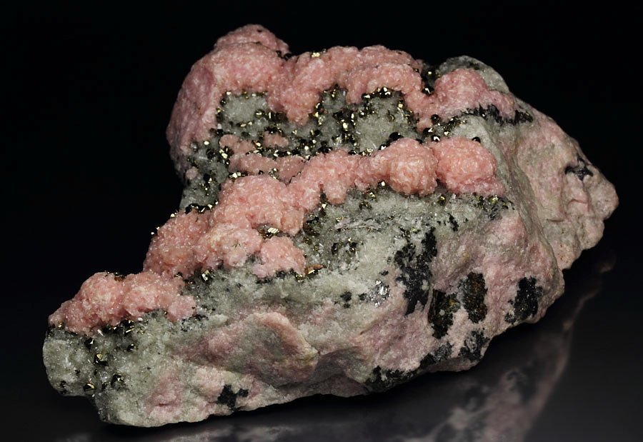 RHODOCHROSITE, PYRITE, QUARTZ