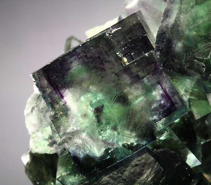 FLUORITE with purple PHANTOMS