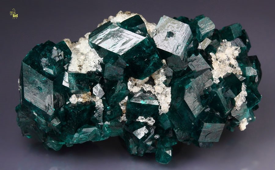 gemmy DIOPTASE, QUARTZ