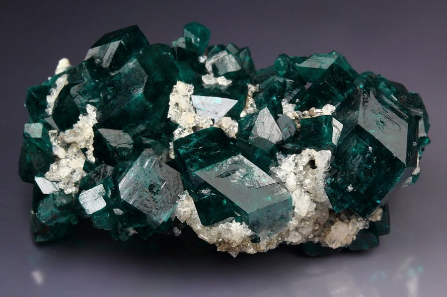 gemmy DIOPTASE, QUARTZ