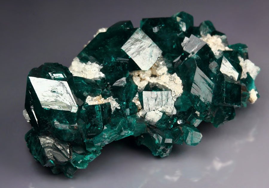 gemmy DIOPTASE, QUARTZ