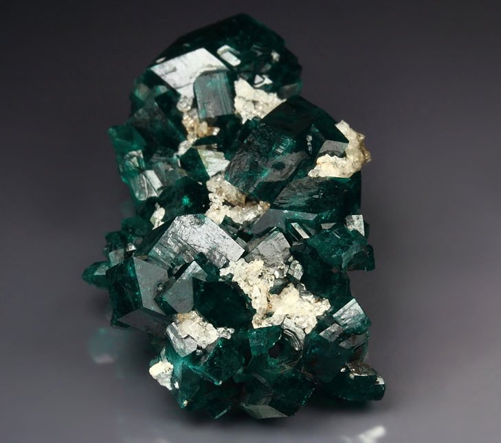 gemmy DIOPTASE, QUARTZ