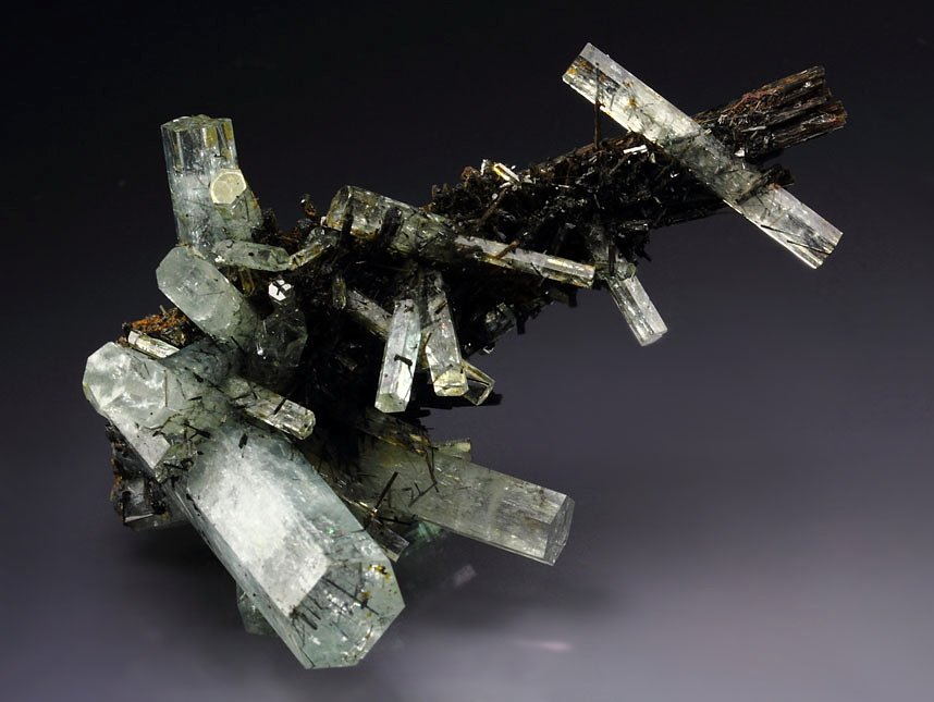 gem BERYL var. AQUAMARINE, TOURMALINE var. SCHORL