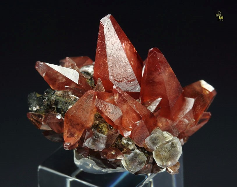 gem RHODOCHROSITE, FLUORITE