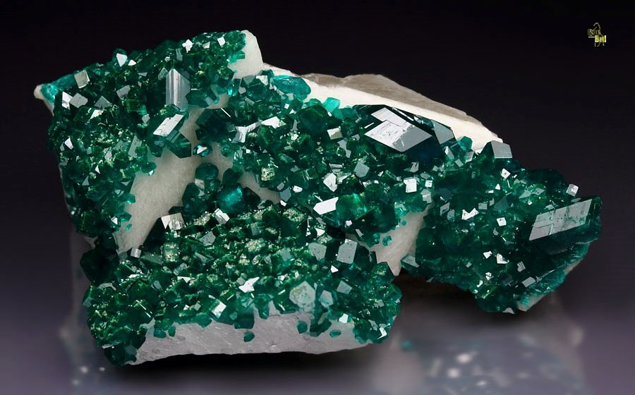 gemmy DIOPTASE, CALCITE