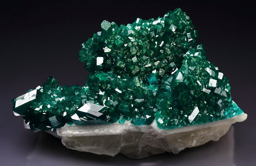 gemmy DIOPTASE, CALCITE