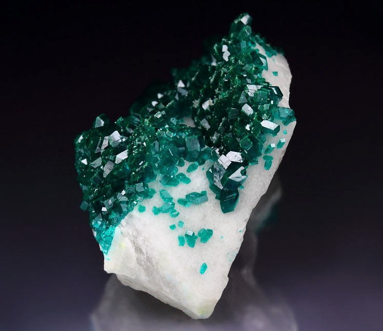 gemmy DIOPTASE, CALCITE