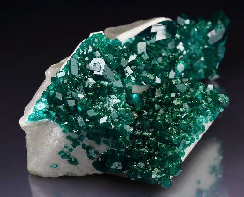 gemmy DIOPTASE, CALCITE