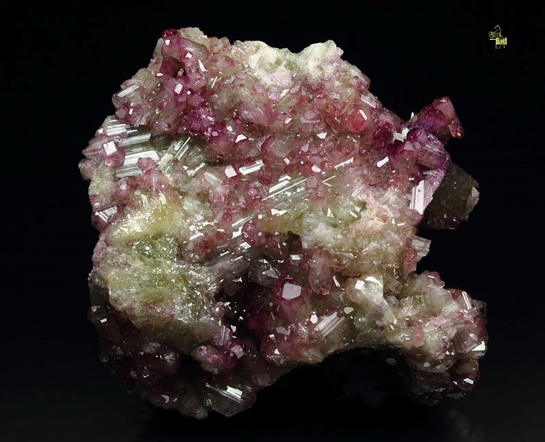 gem VESUVIANITE with RASPBERRY CAPS  