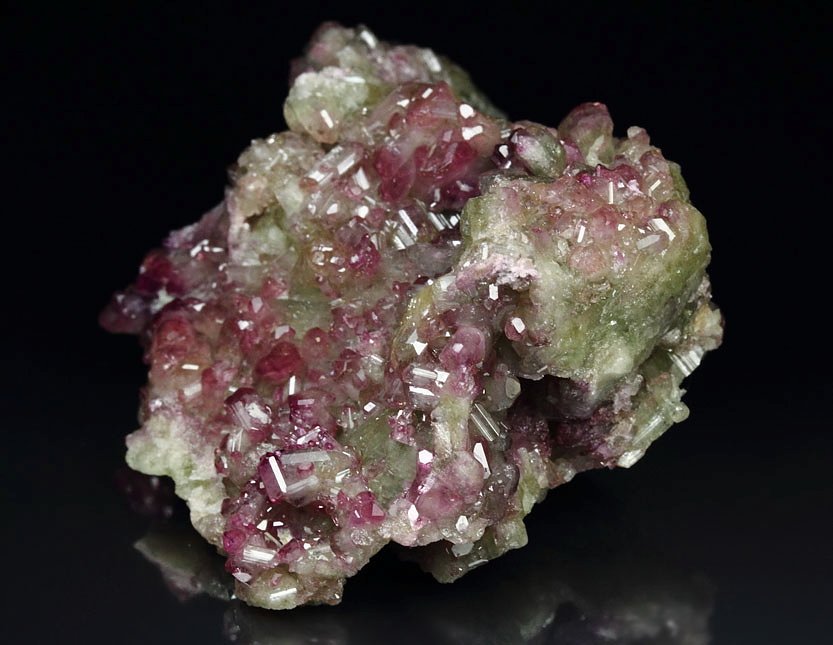 gem VESUVIANITE with RASPBERRY CAPS  