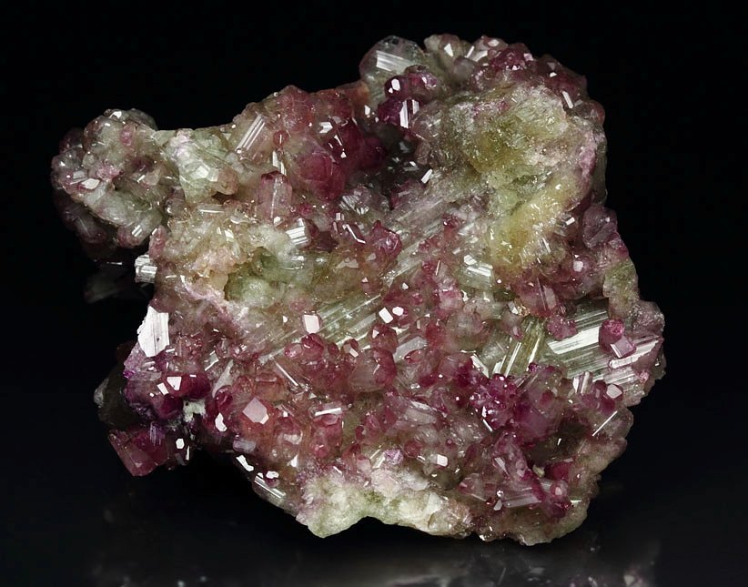 gem VESUVIANITE with RASPBERRY CAPS  