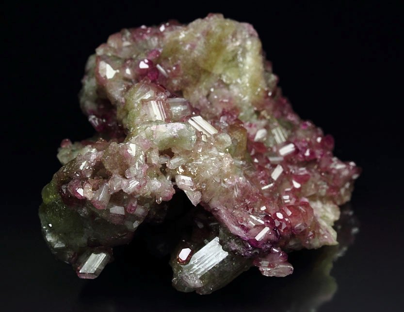 gem VESUVIANITE with RASPBERRY CAPS  