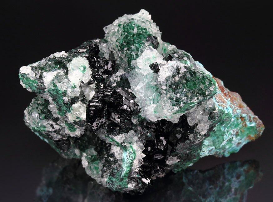 new find - ATACAMITE, MALACHITE, CHRYSOCOLLA, QUARTZ