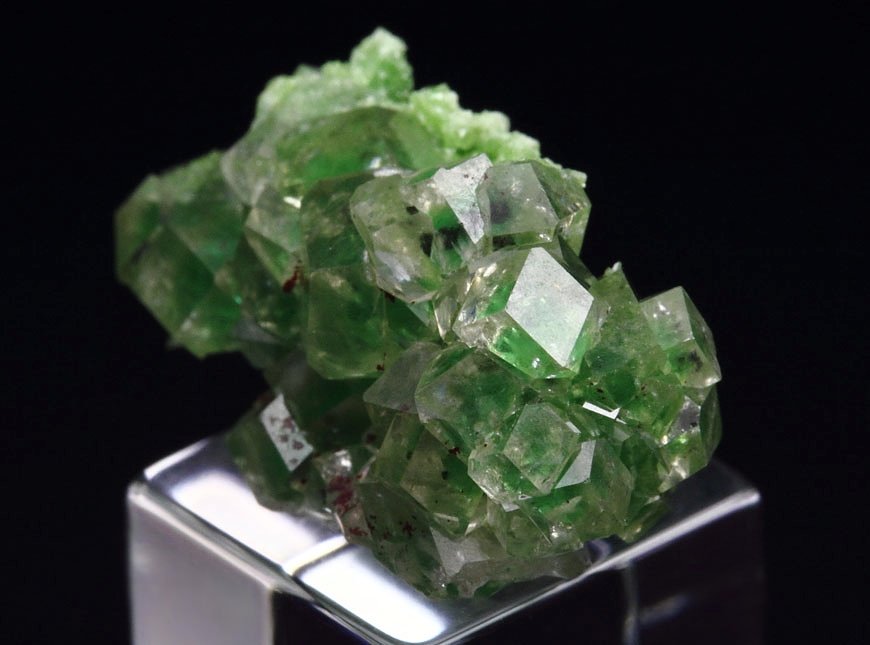 gem GARNET var. GROSSULAR with GREEN CHROMIAN PHANTOMS, DIOPSIDE