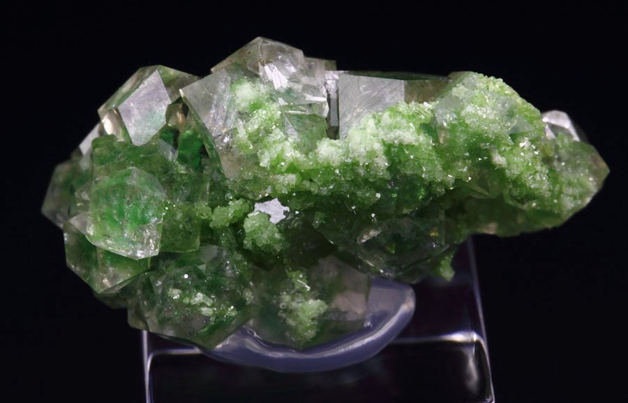 gem GARNET var. GROSSULAR with GREEN CHROMIAN PHANTOMS, DIOPSIDE