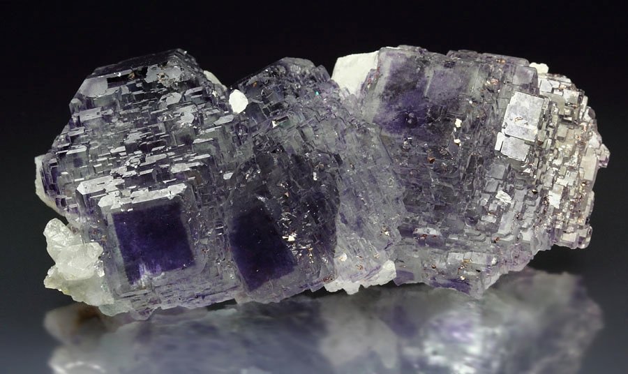 FLUORITE with PHANTOMS, PYRITE, CALCITE