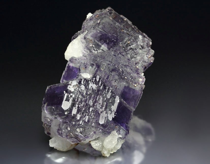 FLUORITE with PHANTOMS, PYRITE, CALCITE