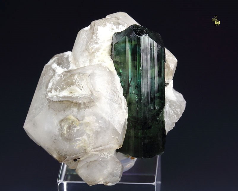 gem TOURMALINE var. ELBAITE, QUARTZ