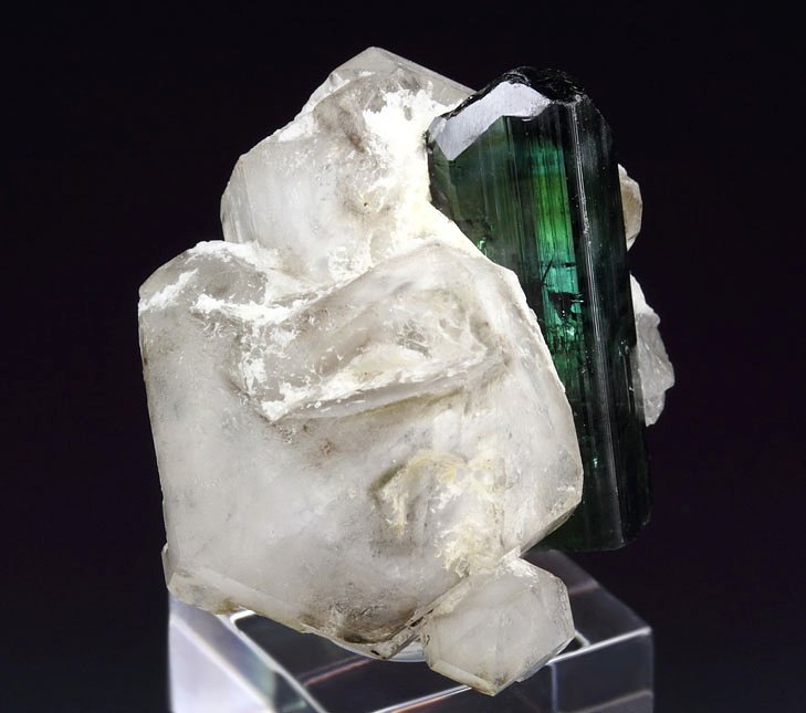 gem TOURMALINE var. ELBAITE, QUARTZ