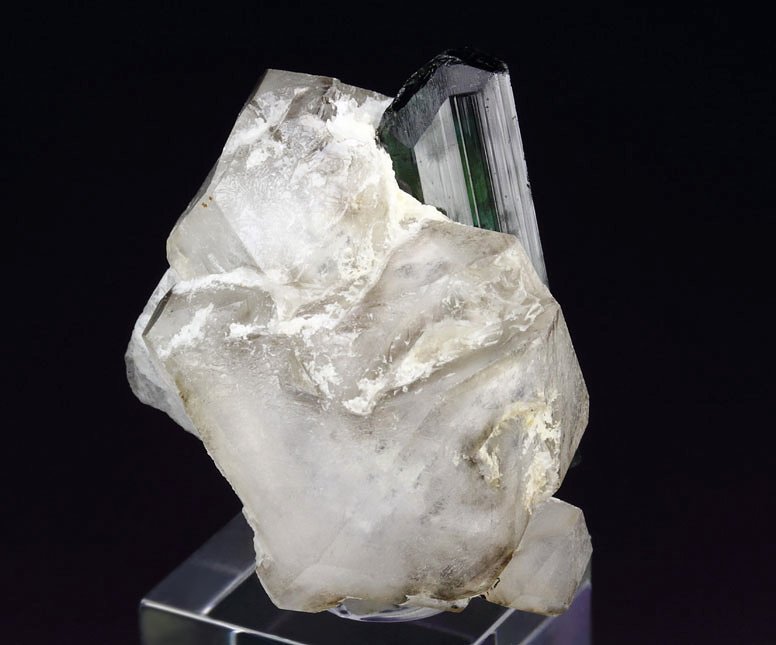 gem TOURMALINE var. ELBAITE, QUARTZ