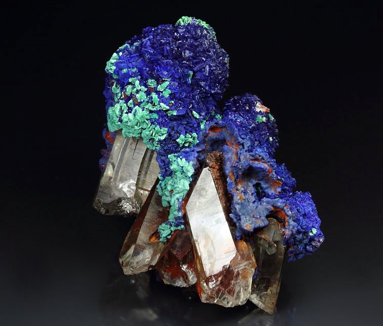 AZURITE, MALACHITE, QUARTZ