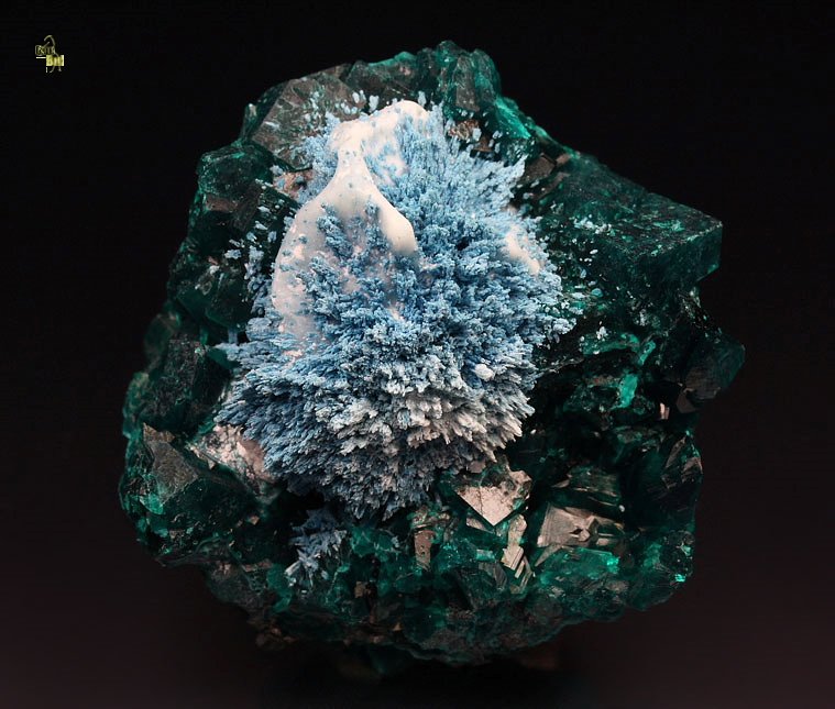 PLANCHEITE, DIOPTASE, CALCITE