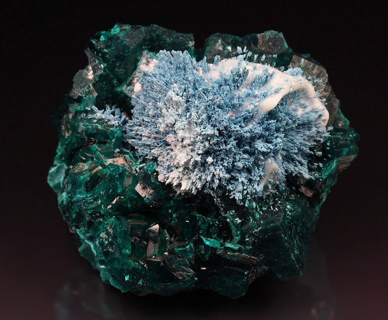 PLANCHEITE, DIOPTASE, CALCITE