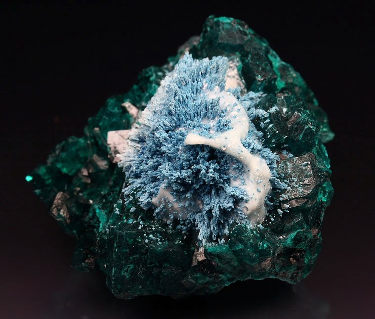 PLANCHEITE, DIOPTASE, CALCITE