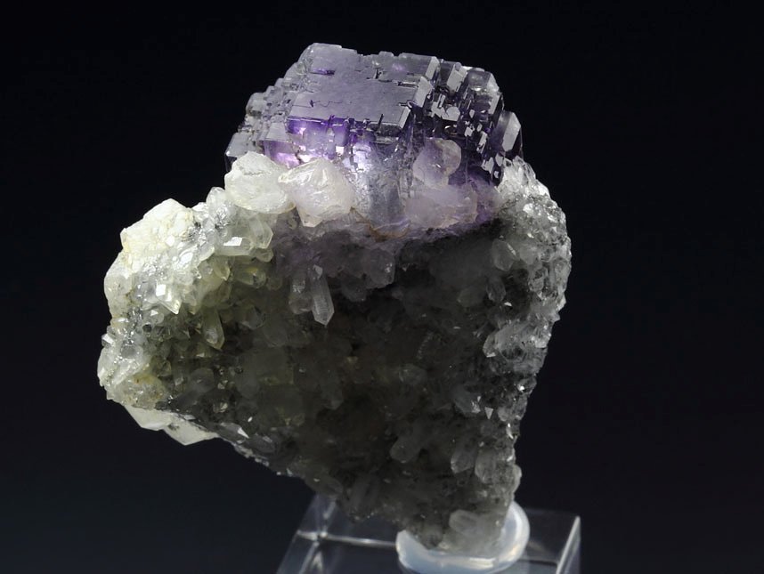 FLUORITE with PHANTOMS, QUARTZ, CALCITE