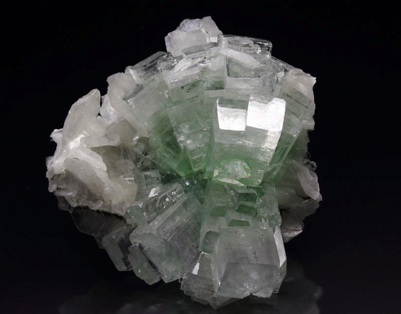 FLUORAPOPHYLLITE-(K) disco ball, STILBITE