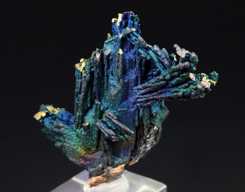 CHALCOCITE, DJURLEITE, iridescent CHALCOPYRITE