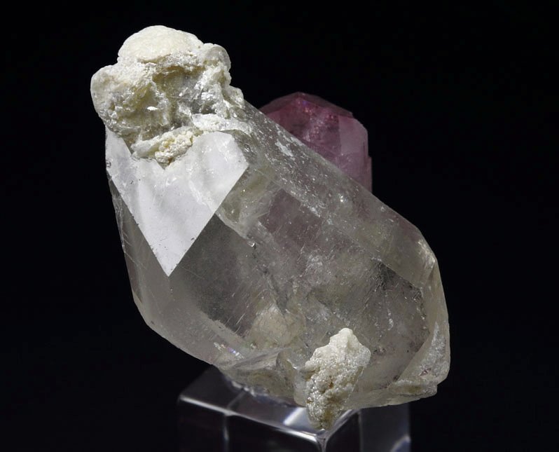 pink gem TOURMALINE var. ELBAITE, bi-terminated QUARTZ, MUSCOVITE