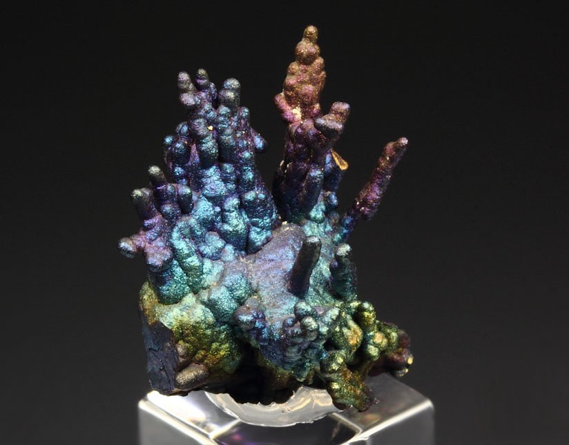 CHALCOCITE, DJURLEITE, iridescent CHALCOPYRITE