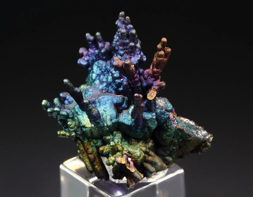 CHALCOCITE, DJURLEITE, iridescent CHALCOPYRITE