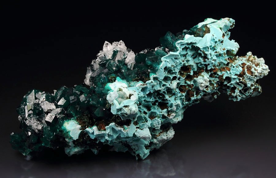 DIOPTASE, CHRYSOCOLLA, QUARTZ, MALACHITE, SHATTUCKITE