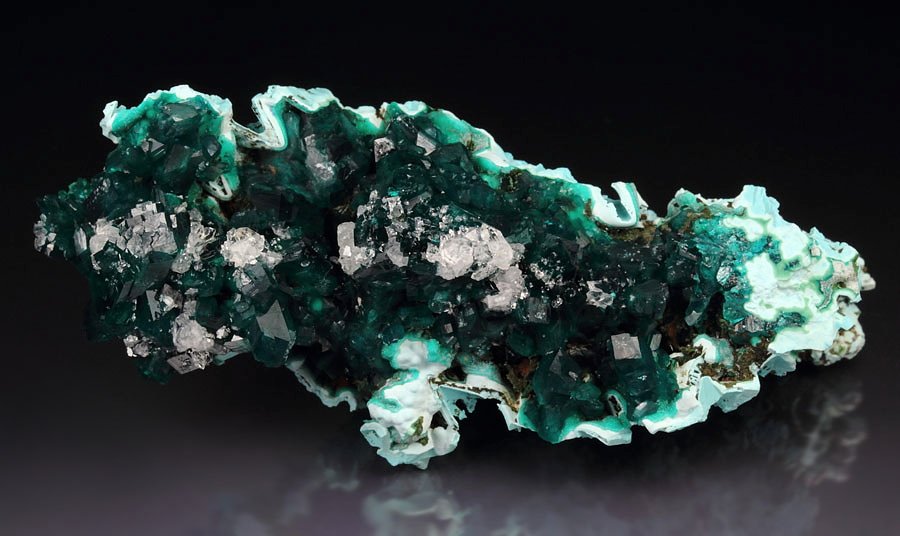 DIOPTASE, CHRYSOCOLLA, QUARTZ, MALACHITE, SHATTUCKITE