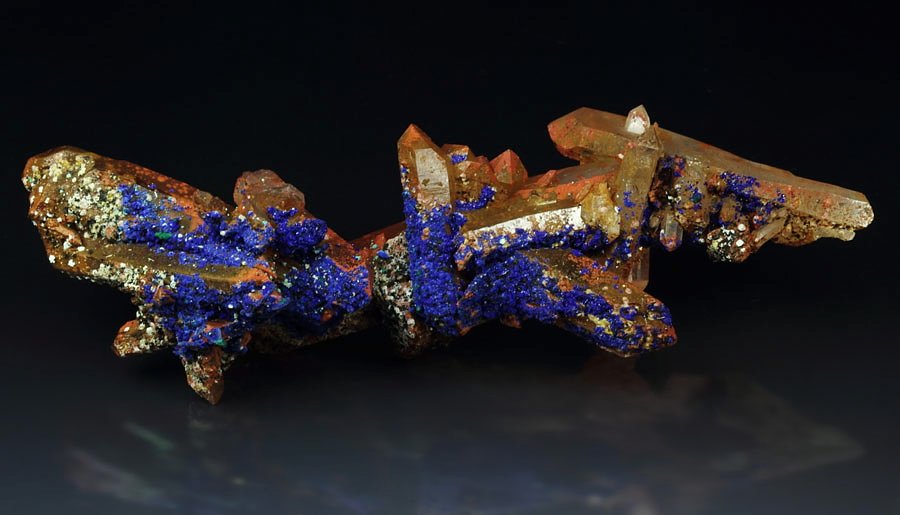 AZURITE, QUARTZ bi-terminated