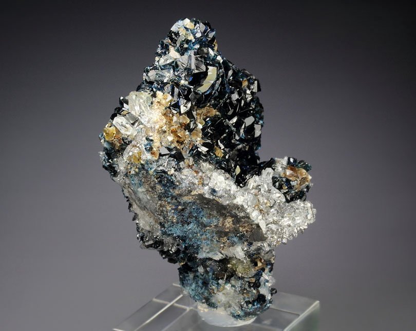 LAZULITE, gemmy SIDERITE, QUARTZ