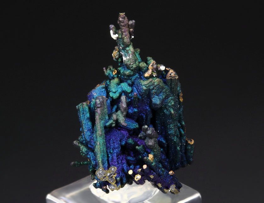 CHALCOCITE, DJURLEITE, iridescent CHALCOPYRITE