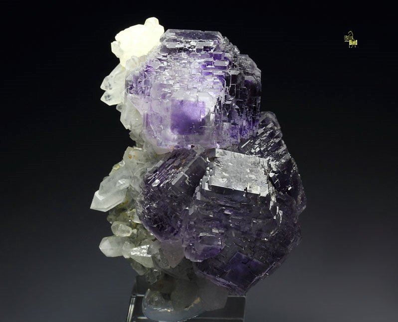 FLUORITE with PHANTOMS, QUARTZ, CALCITE, PYRITE