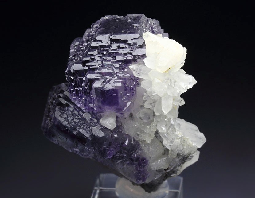 FLUORITE with PHANTOMS, QUARTZ, CALCITE, PYRITE