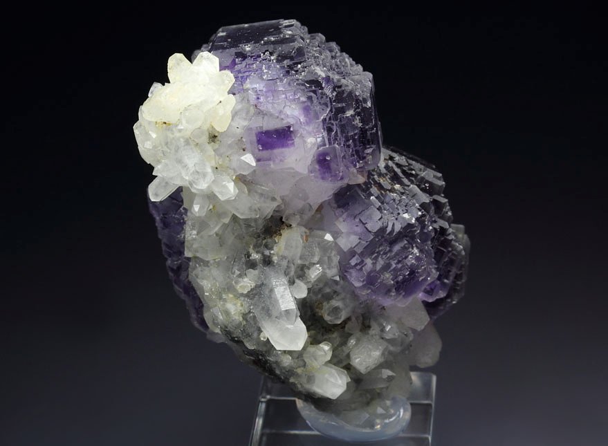 FLUORITE with PHANTOMS, QUARTZ, CALCITE, PYRITE