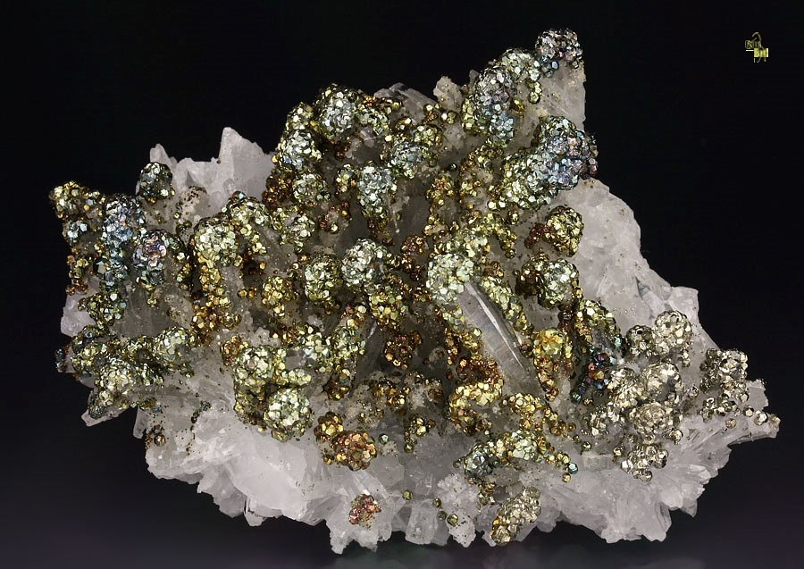 new find - iridescent PYRITE, QUARTZ