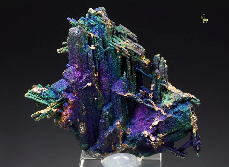 CHALCOCITE, DJURLEITE, iridescent CHALCOPYRITE