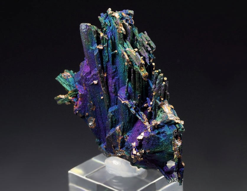 CHALCOCITE, DJURLEITE, iridescent CHALCOPYRITE