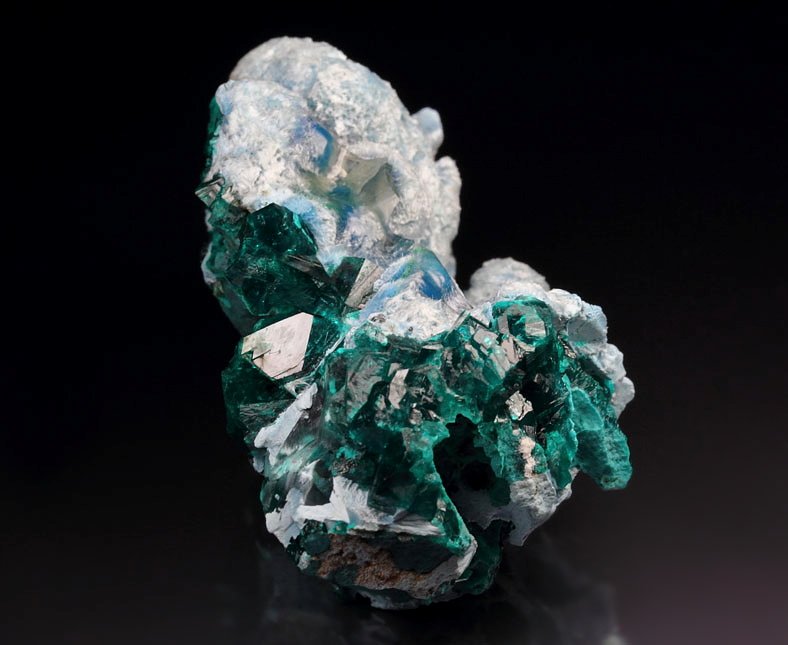 PLANCHEITE, DIOPTASE, CALCITE