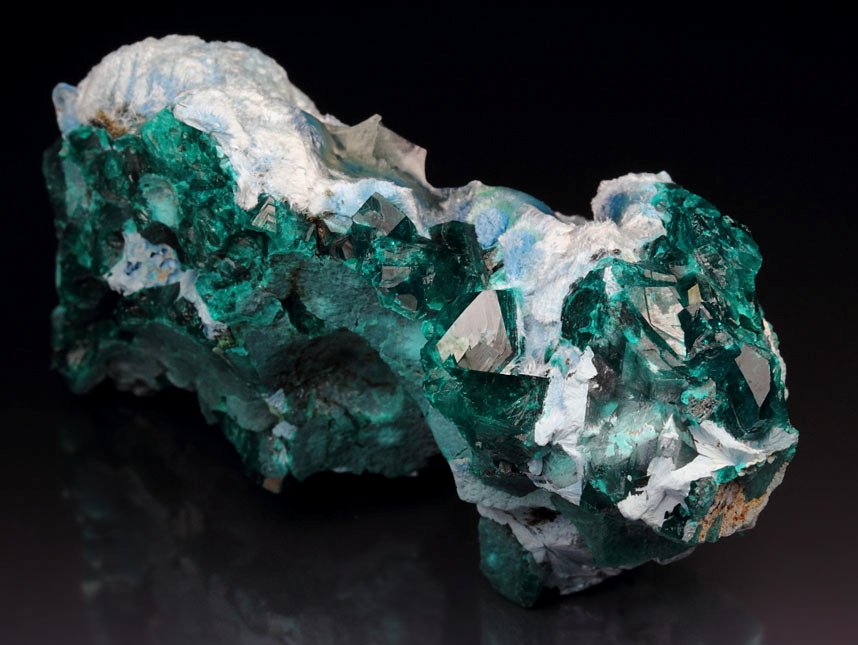 PLANCHEITE, DIOPTASE, CALCITE