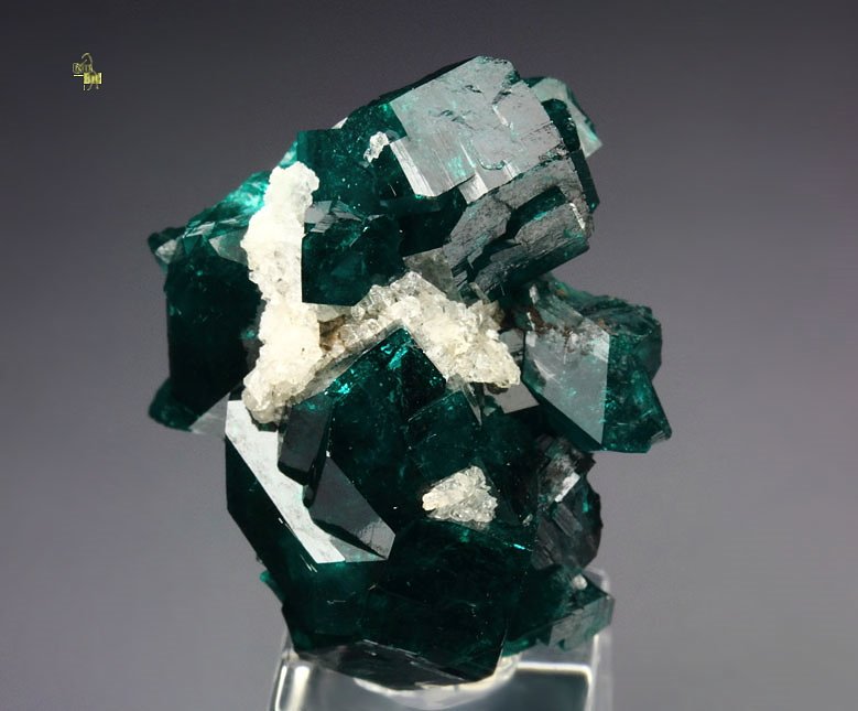 gemmy DIOPTASE, QUARTZ