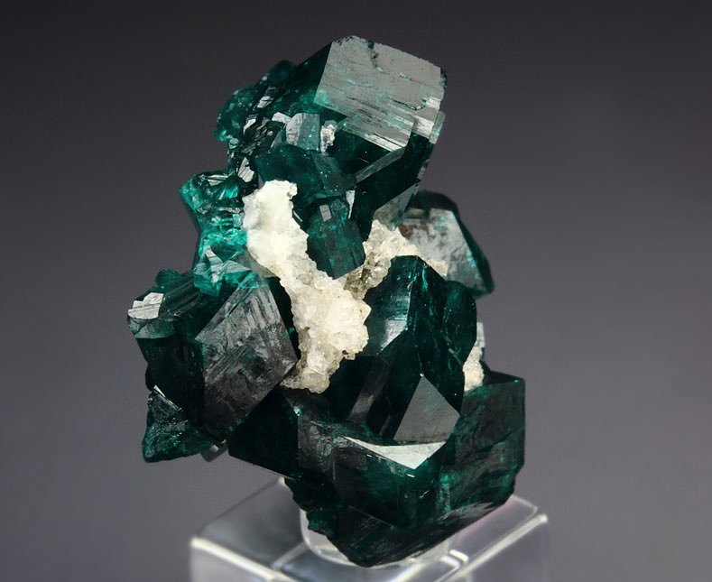 gemmy DIOPTASE, QUARTZ