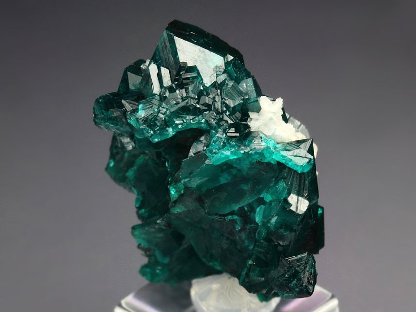 gemmy DIOPTASE, QUARTZ